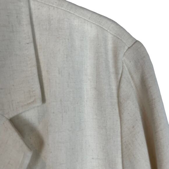 Vintage Sag Harbor cream linen blend three button closure blazer - Picture 3 of 8